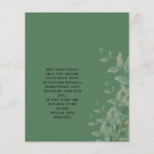 Blätter Eukalyptus & Wood Wedding Flyer (Hinten)