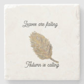 Blätter fallen als Weißer Untersetzer (Vorderseite)