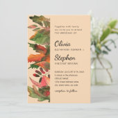 Blätter fallen. Botanische Hochzeit im Herbst Einladung (Stehend Vorderseite)