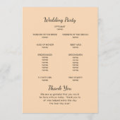 Blätter fallen. Botanische Hochzeit im Herbst Programm (Rückseite)