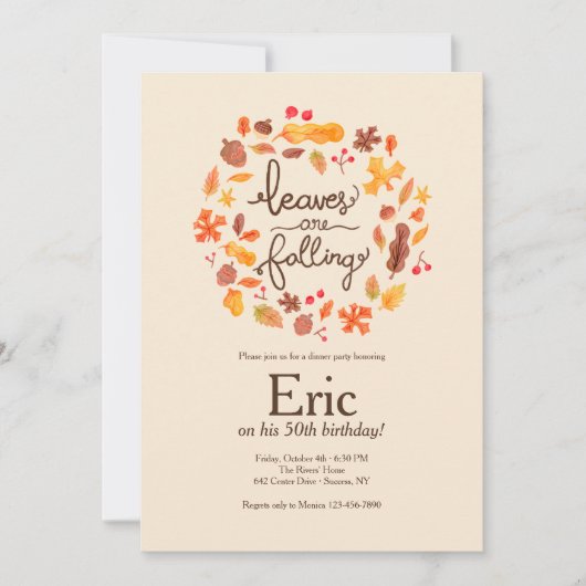 Blätter fallen einladung (Vorderseite)