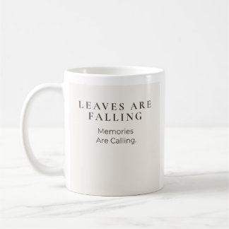 Blätter fallen, Erinnerungen rufen Kaffeetasse