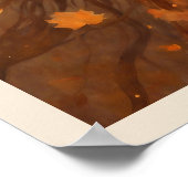 Blätter fallen Frauen im Herbst Orange Gown Woman Poster (Ecke)