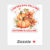 Blätter fallen Herbst nennt Design Klasse Aufkleber (Blatt)
