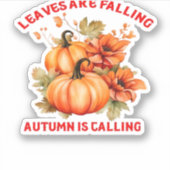Blätter fallen Herbst nennt Design Klasse Aufkleber (Vorderseite)