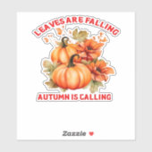 Blätter fallen Herbst nennt Design Klasse Aufkleber (Blatt)