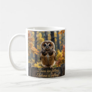 Blätter fallen, Herbst rufend Kaffeetasse
