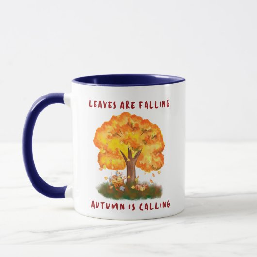 Blätter fallen Herbst ruft 11oz Tasse (Links)
