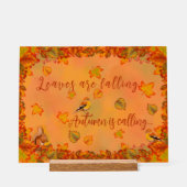 Blätter fallen Herbst ruft an Acrylschild (Vorderseite)