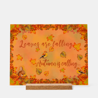 Blätter fallen Herbst ruft an Acrylschild