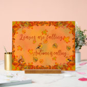 Blätter fallen Herbst ruft an Acrylschild (Hochzeit)