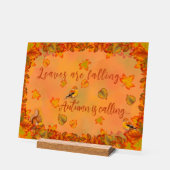 Blätter fallen Herbst ruft an Acrylschild (Winkel)