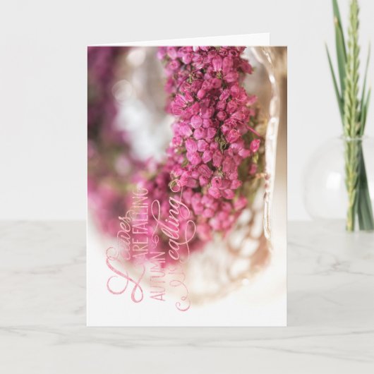 Blätter fallen Herbst ruft Feiertagskarte (Vorderseite)