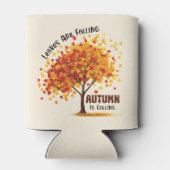 Blätter fallen, Herbst ruft - gemütlicher Fall Dosenkühler (Rückseite)