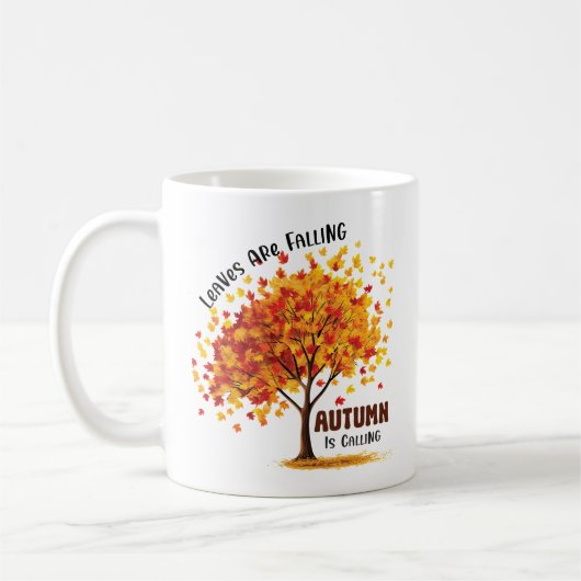 Blätter fallen, Herbst ruft - gemütlicher Fall Kaffeetasse (Links)