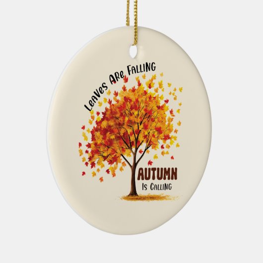 Blätter fallen, Herbst ruft - gemütlicher Fall Keramik Ornament (Rechts)