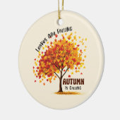 Blätter fallen, Herbst ruft - gemütlicher Fall Keramik Ornament (Links)