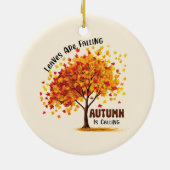 Blätter fallen, Herbst ruft - gemütlicher Fall Keramik Ornament (Hinten)