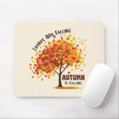 Blätter fallen, Herbst ruft - gemütlicher Fall Mousepad (Mit Mouse)
