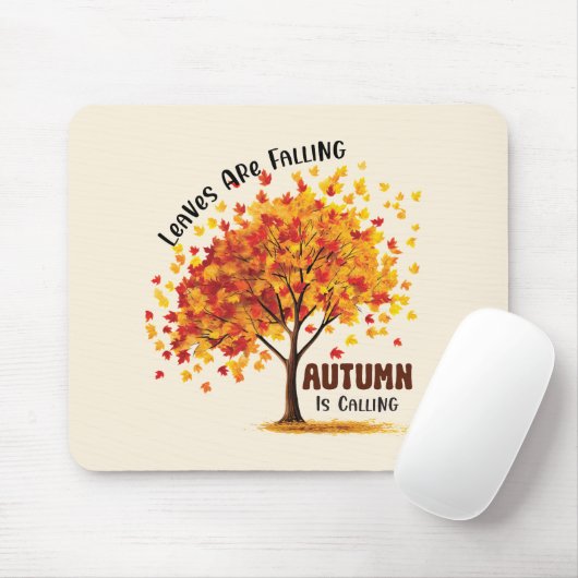 Blätter fallen, Herbst ruft - gemütlicher Fall Mousepad (Mit Mouse)