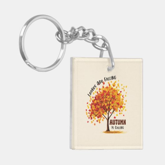 Blätter fallen, Herbst ruft - gemütlicher Fall Schlüsselanhänger (Vorderseite links)
