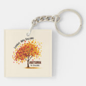 Blätter fallen, Herbst ruft - gemütlicher Fall Schlüsselanhänger (Rückseite)