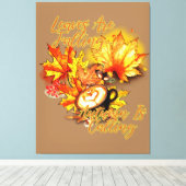 Blätter fallen... Herbst ruft Leinwanddruck (Insitu (Holzboden))