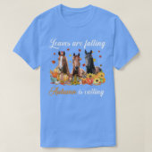 Blätter fallen Herbst ruft Pferde dank T-Shirt (Design vorne)