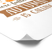 Blätter fallen, Herbst ruft Poster (Ecke)