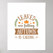 Blätter fallen, Herbst ruft Poster (Vorne)