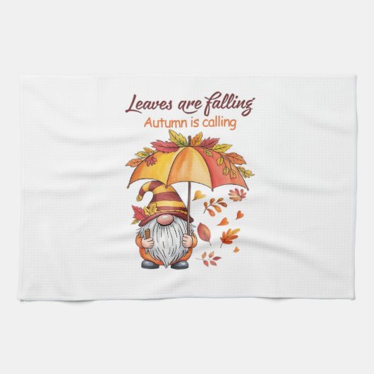 Blätter fallen Herbstaufruf Classic T-Shirt. Geschirrtuch (Horizontal)