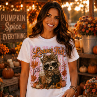 Blätter fallen ich nicht süßer Waschbär T-Shirt