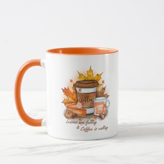 Blätter fallen, Kaffee ruft Tasse (Links)