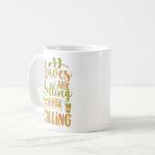 Blätter fallen und Kaffee rufen Kaffeetasse (Vorderseite Links)