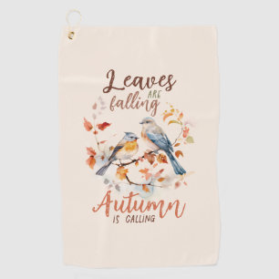 Blätter fallen - Whimsical Fall Birds & Foliage Golfhandtuch
