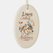 Blätter fallen - Whimsical Fall Birds & Foliage Keramik Ornament (Rechts)