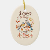 Blätter fallen - Whimsical Fall Birds & Foliage Keramik Ornament (Hinten)