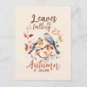 Blätter fallen - Whimsical Fall Birds & Foliage Postkarte (Vorderseite)