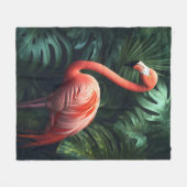 Blätter Flamingo und Dschungel Fleecedecke (Vorderseite (Horizontal))