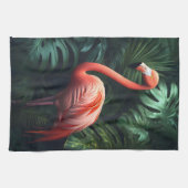 Blätter Flamingo und Dschungel Geschirrtuch (Horizontal)