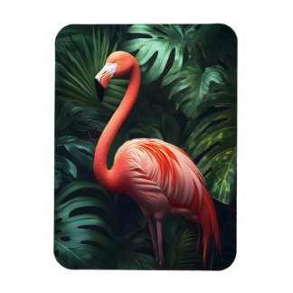 Blätter Flamingo und Dschungel Magnet