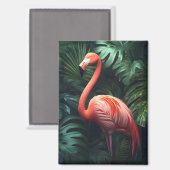 Blätter Flamingo und Dschungel Magnet (Vorderseite/Rückseite)