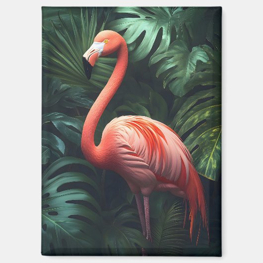 Blätter Flamingo und Dschungel Magnet (Vorderseite)