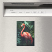 Blätter Flamingo und Dschungel Magnet (In Situ (Geschirrspüler))