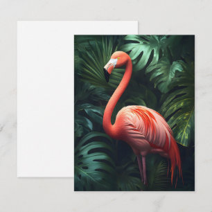 Blätter Flamingo und Dschungel Mitteilungskarte