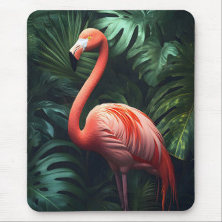 Blätter Flamingo und Dschungel Mousepad