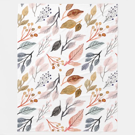 Blätter Fleecedecke (Vorderseite)