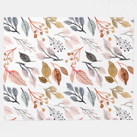 Blätter Fleecedecke (Vorderseite (Horizontal))