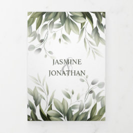 Blätter Foliage Wedding Dreifach Gefaltete Einladung