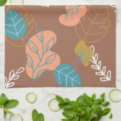 Blätter Formen Gezeichnet Jahr um Boho Scandi Dish Geschirrtuch (Gefaltet)